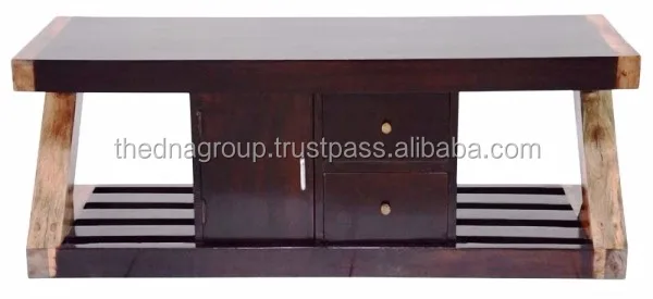 Western Look Wooden Tv Table With Utility Drawers Buy Wooden Tv