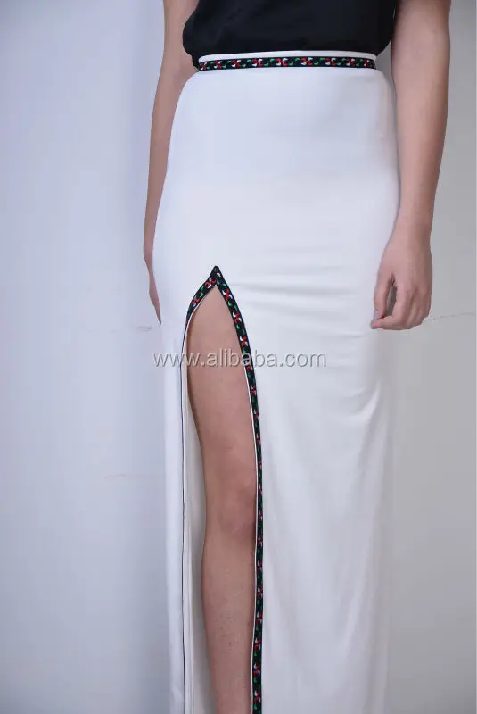 witte lange rok met split witte lange rok met split