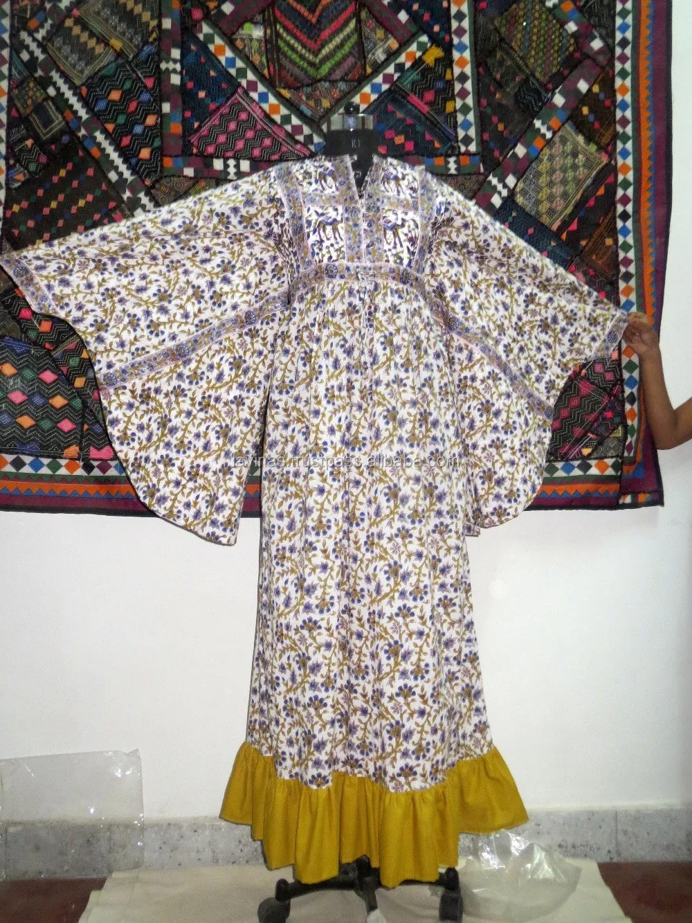 Indian Block Printed Cotton Long Dress Designer Tunic Women Fashionable ...