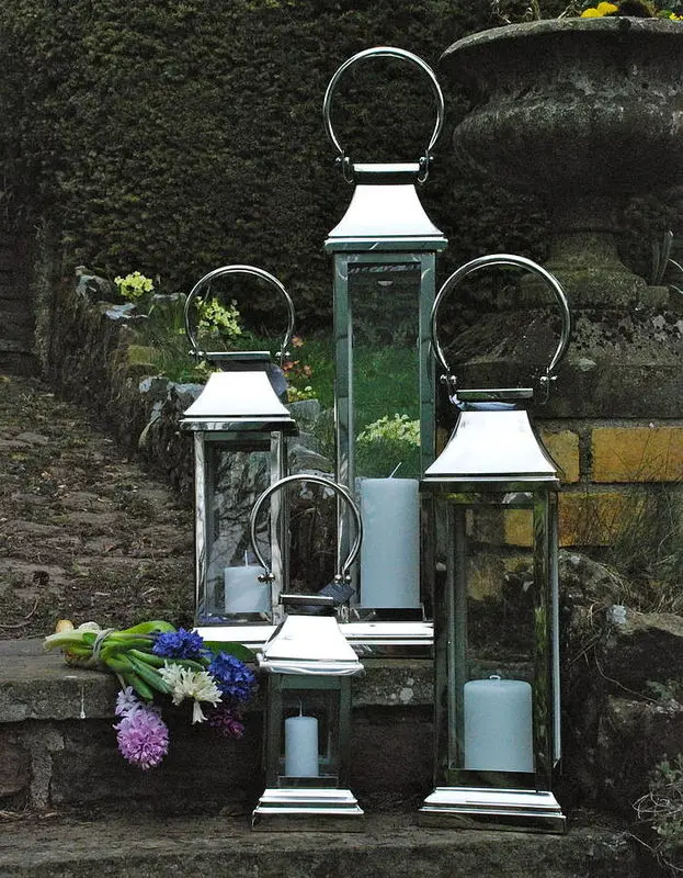 Modern Silver Outdoor Garden Stainless Steel Lantern And Wedding ...