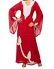 Classic /Decent /Royal Choice High society used antique woven beaded design red colour long size party wear women soft kaftan.