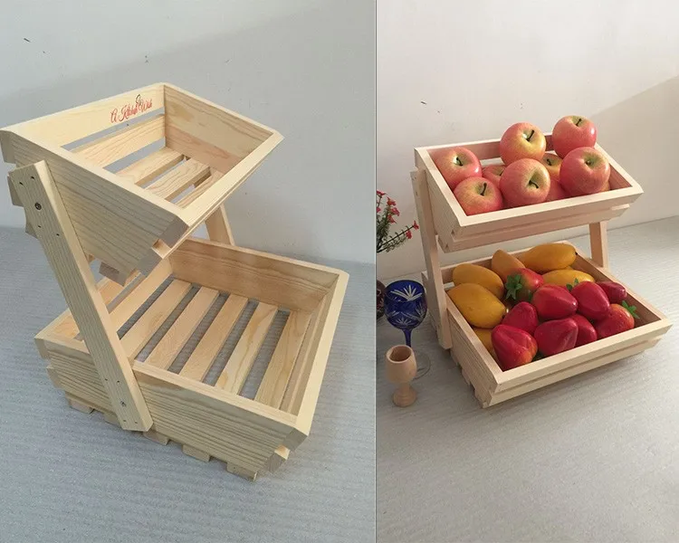 Home Decoration Solid Wood Wooden Fruit Basket For Storage In The