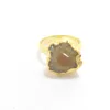 Gold Plated Natural Yellow Druzy Ring