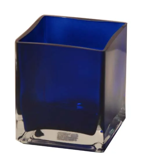 Glass Vase Cube Blue 7 45hx4x4 Buy Glass Crystal Vases