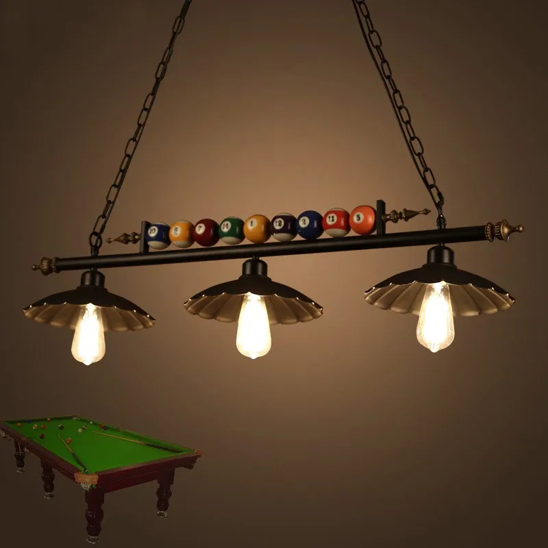 Nordic Retro American Industrial Wind Bar Billiard Room Three Creative Glass Table Tennis Chandelier Buy Cafe Three Creative Glass Table Tennis