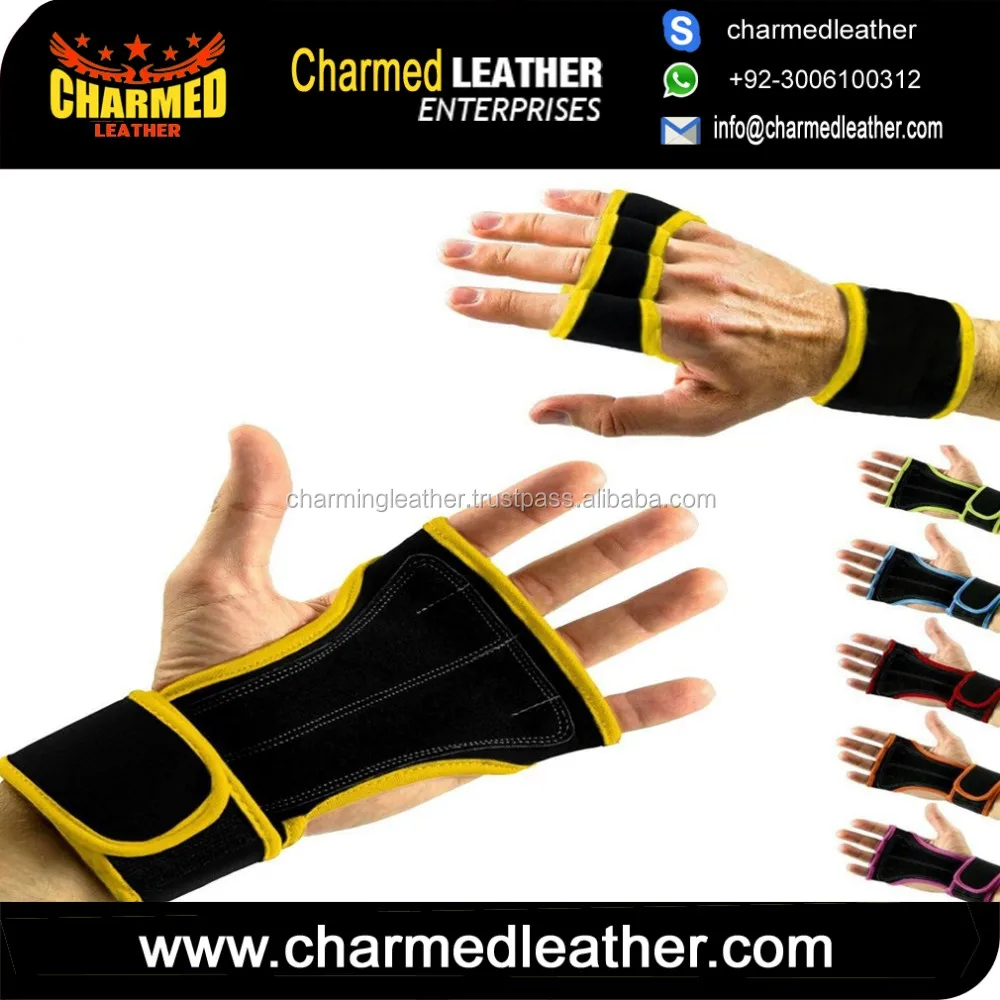 Workout Fitness Gym Weight Lifting Crossfit Gloves Leather Hand Grips