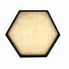 Hexagon lacquer tray with golden silver leaf bottom