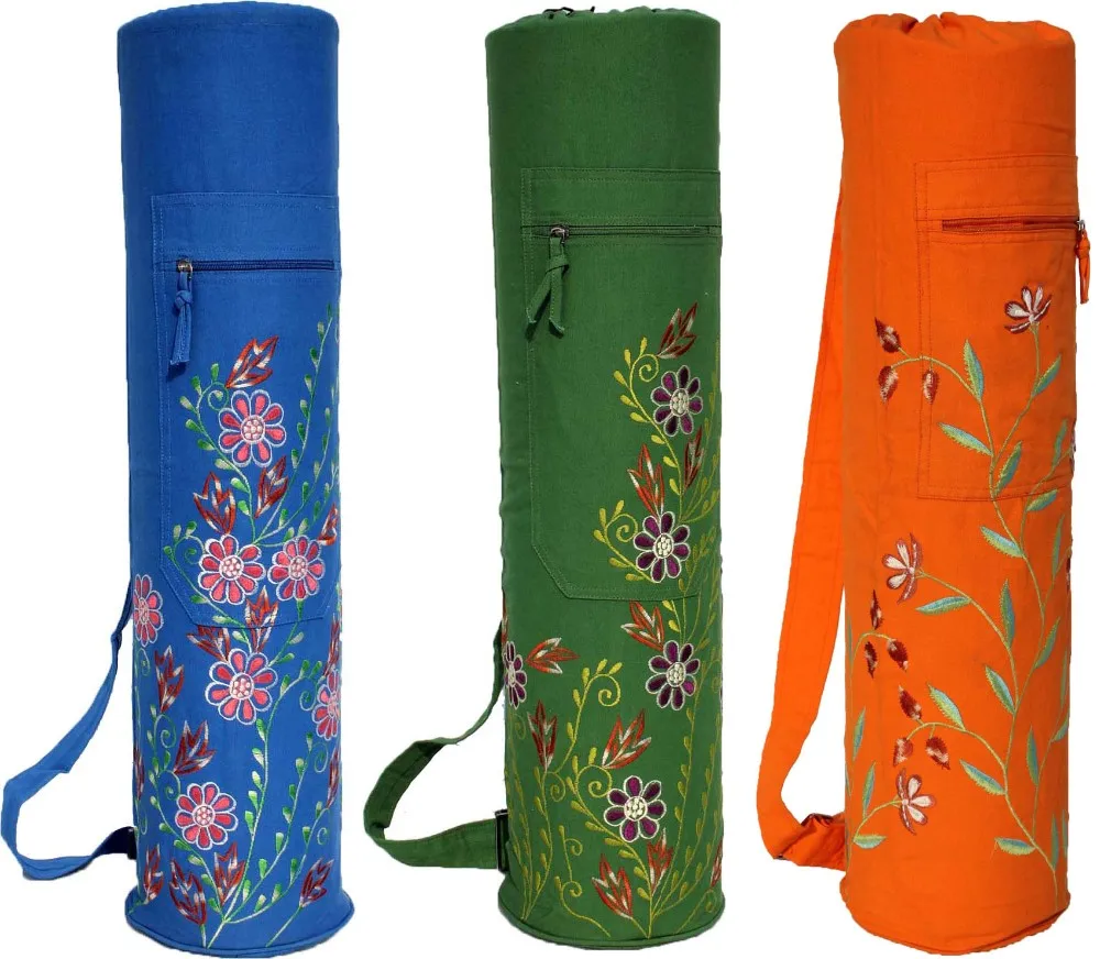 Wildlife Flower Embroidered Fashionable Yoga Mat And Kit Bag Buy At