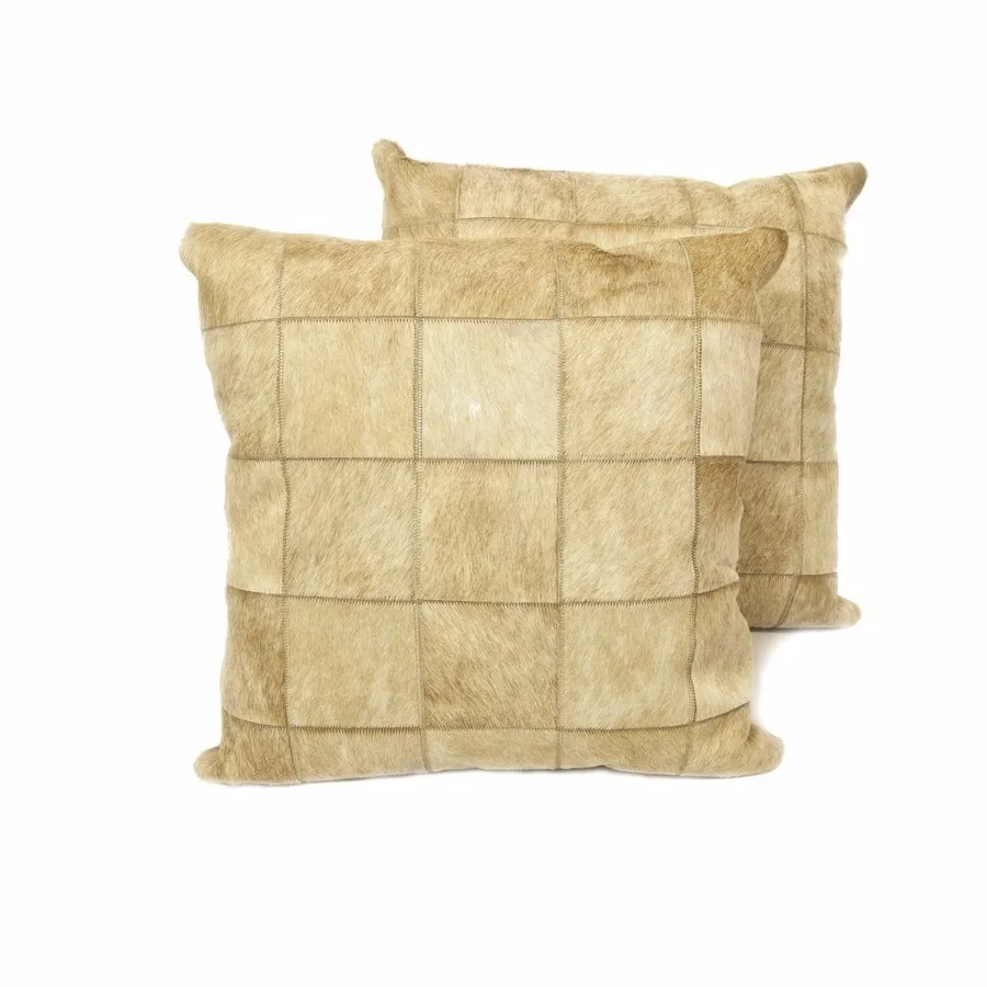 Patchwork Cowhide Cushions Mosaik Light Beige Buy Cushion