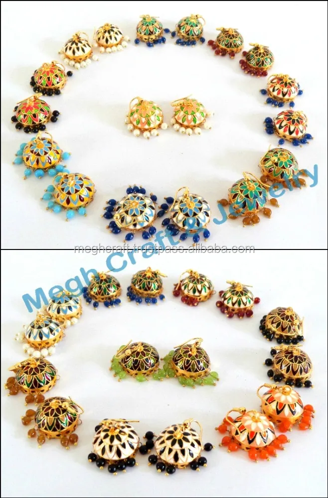 Online Whole Meenakari Jhumka Earring Traditional Online Whole Meenakari Jhumka Earring Traditional Handmade Earrings Gold