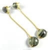 Silver lining jasper gemstone gold plated designer handcraft prong set stud earring