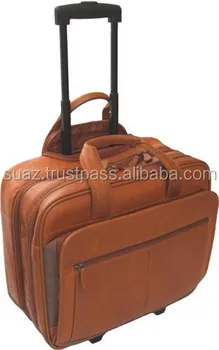 leather laptop trolley bag