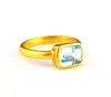 Genuine London Blue Topaz Hydro vermiel Gold Gemstone Traditional Official Ring Jewelry
