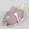 Stunning Purple Rough Kunzite 925 Silver Jewelry Pendant, Discounted Silver Jewelry, Indian Wholesaler Silver Jewelry