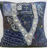 17'' Indian Embroidered Beaded Ethnic Vintage Hand Patchwork Throw Pillow cover Cushion Cover Cushion Covers cases decorative