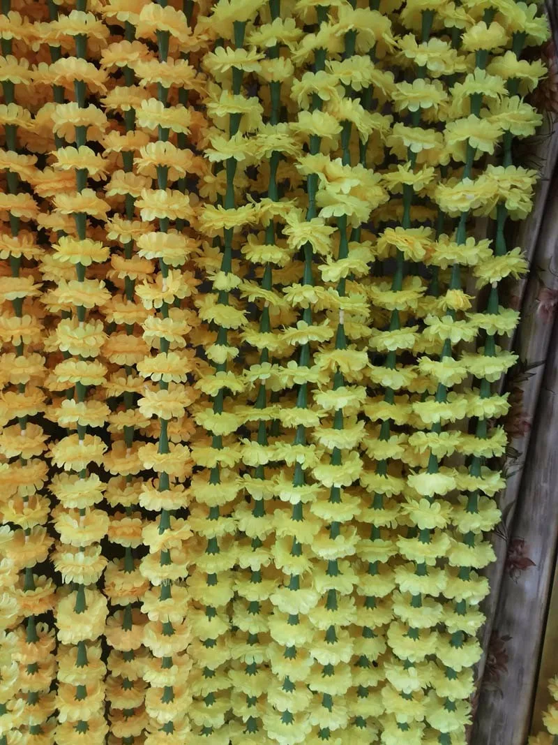 Orange Artificial Marigold Flower Garland For Decoration Orange