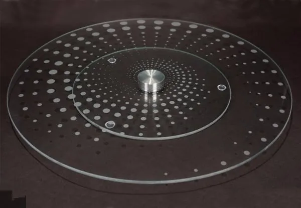 glass lazy Susan with design