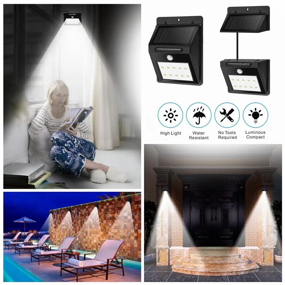 8 Led Kits De Energía Solar Luz Impermeable Al Aire Libre De La Lámpara