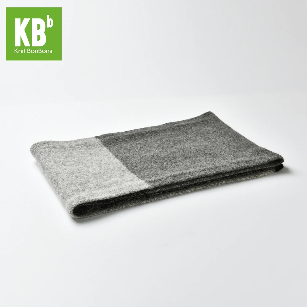 Fashion Custom Made 100% Lambswool Funky Winter Adult Knitted Scarf - Grey