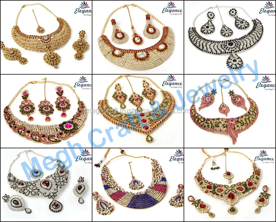 Wholesale Indian Imitation Jewelry-indian Rhine Stone Fashion Jewellery 