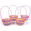 Cheap price!!! Colorful bamboo gift basket with handle for Easter/Christmas gift basket