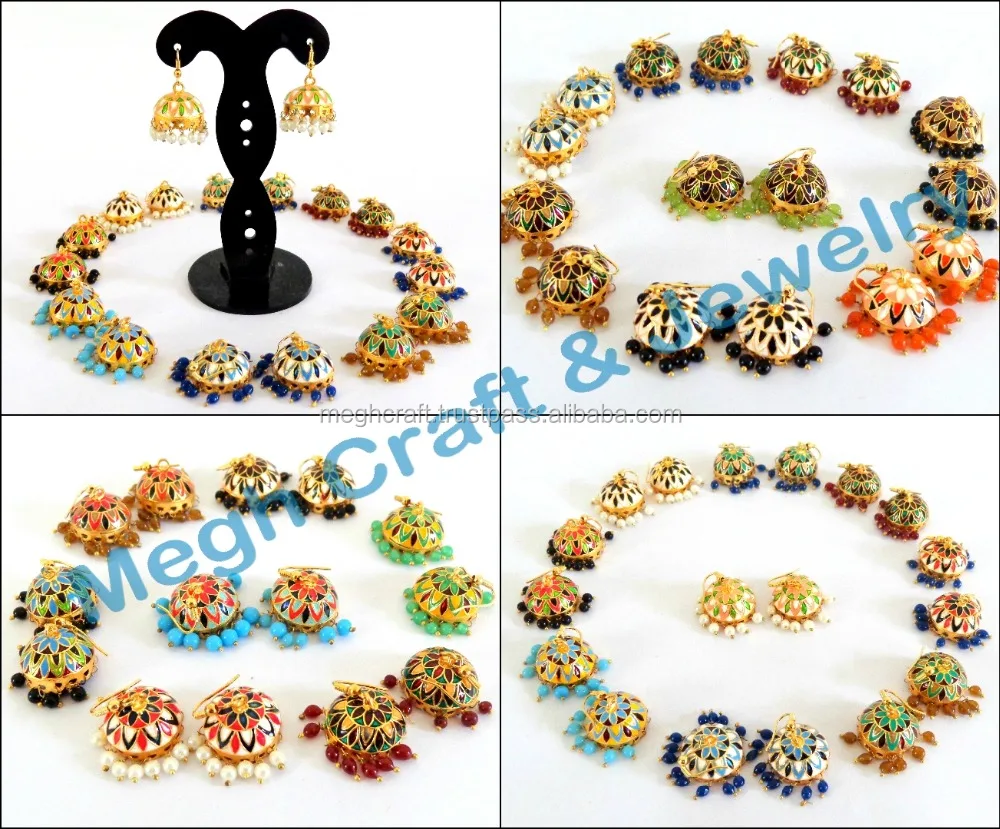 Whole Meenakari Jhumka Earring Online Party Wear Whole Meenakari Jhumka Earring Online Party Wear Earrings Indian Costume Jewelry Traditional Handmade Emerald