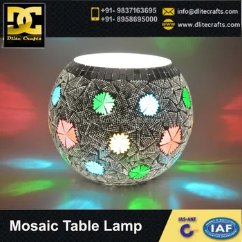 Boll Shape Glass Table Lamp Mosaic Glass Table Lamp Color Glass