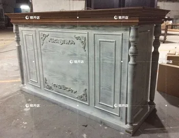 Hot Sale Wooden Counter Cashier Desk Hotel Reception With Antique