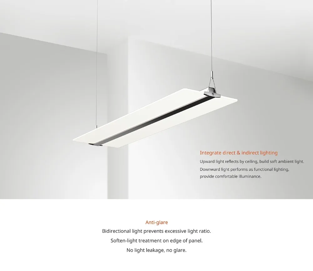 36W Clear Ultra Slim Led Panel Light Suspended Mounted Clear Panel Light, 8mm Mitsubishi LGP