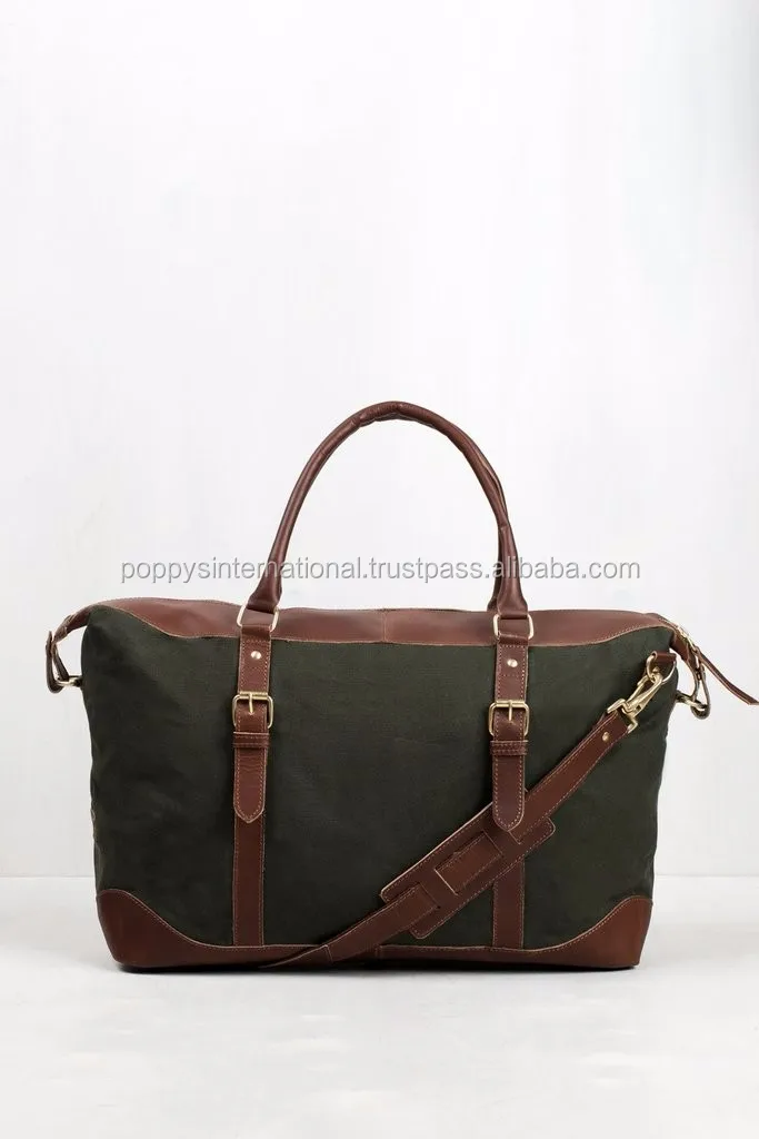 canvas leather weekender