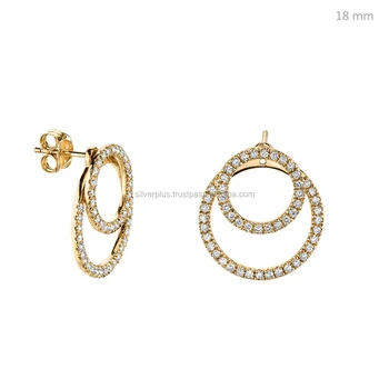 Genuine Diamond 18kt Gold Beautiful Designed Stud Earrings This Genuine Diamond 18kt Gold Beautiful Designed Stud Earrings This Available In All Rose