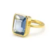 Blue Topaz Octagon Gold Vermeil Bezel Set Ring