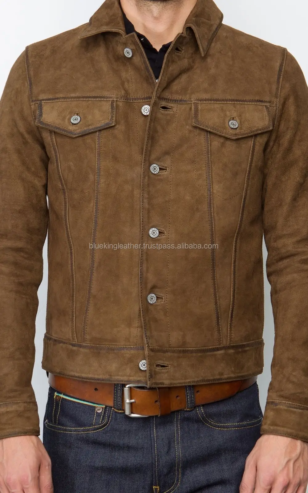 brown suede western jacket