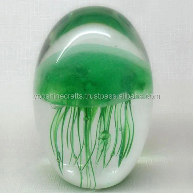 G015 Green Jellyfish Glass Ball,Glass Crafts,Luminous Glass Ball