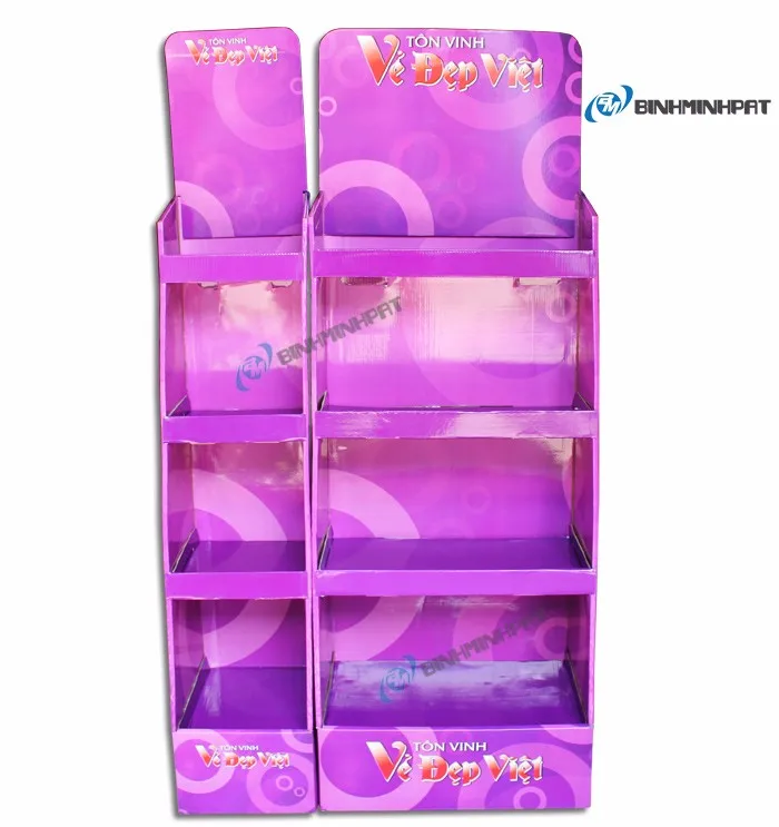 4 Layer Small Paper Display Shelf With Purple Tones Beautiful Buy