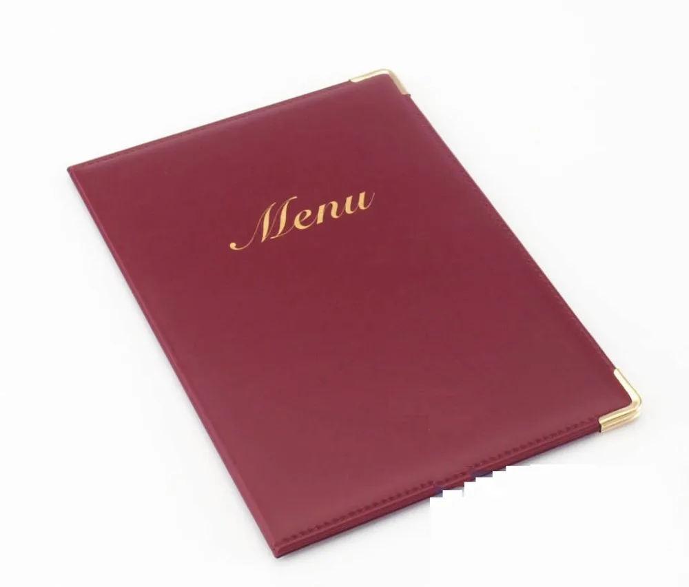 Red Color Menu Cover In Real Leather Buy Leather Menu Cover,Leather