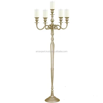 5 Lights Golden Tall Floor Candelabra Buy 5 Lights Golden Tall Floor Candelabra Aluminium Gold Floor Standing Candelabra Tall Gold Candelabra For