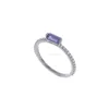 Iolite Gemstone Finger Ring Jewelry, Pave Diamond Unique Designer Ring, Sterling Silver Finger Ring Jewelry