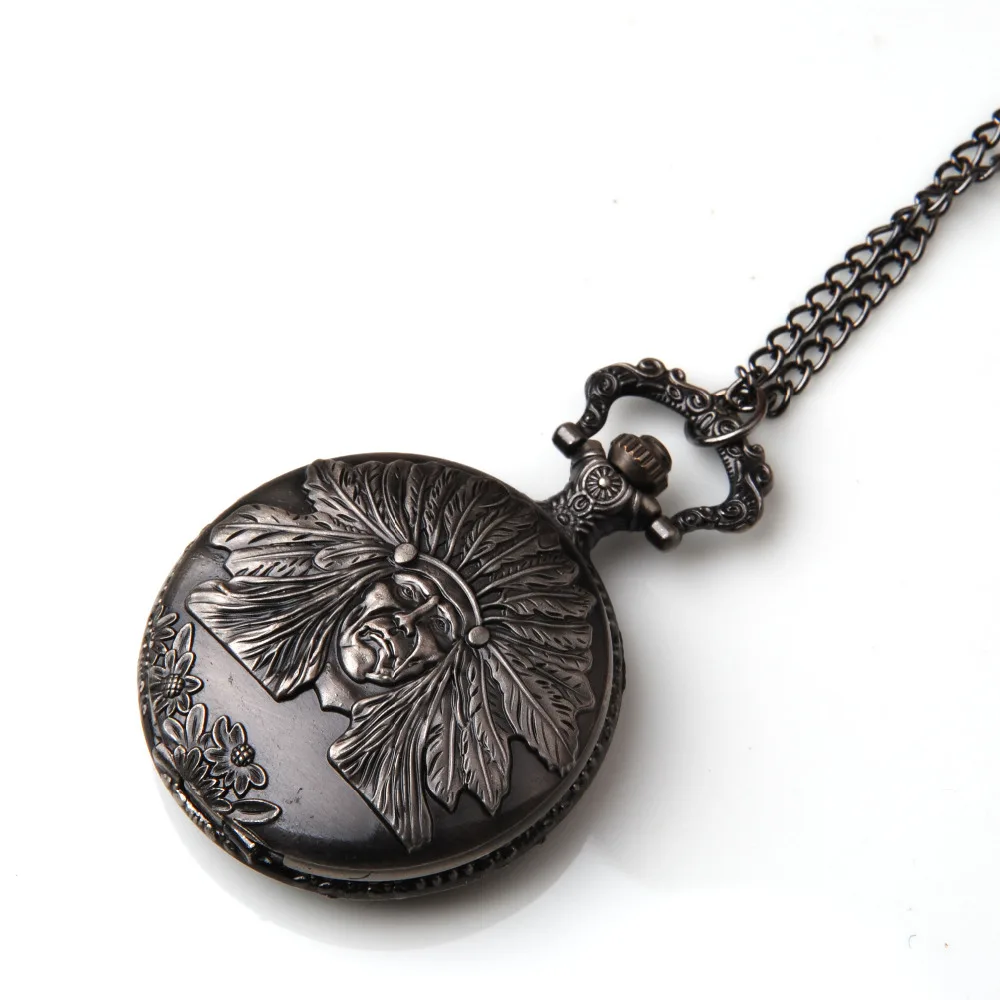 Retro Men Antique Silver India Head Eagle Pocket Watch Buy Pocket