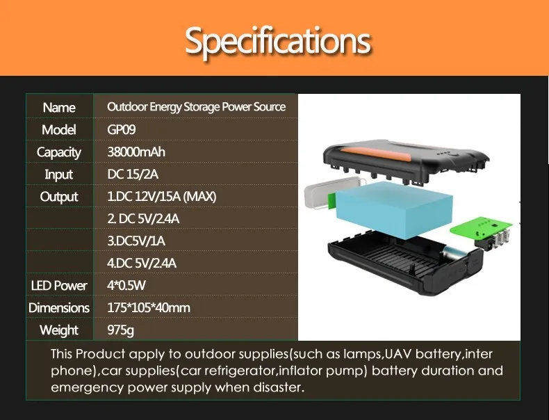 2020 universal charger 12v ciger lighter outdoor camping powerbank power bank battery charger for fishing equipment camping - ANKUX.COM
