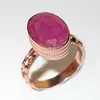 Died ruby oval gemstone rings silver rings for men 925 sterling silver rings