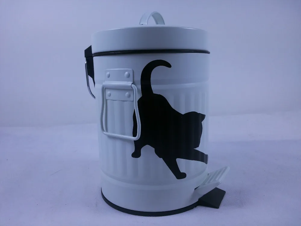 3l Cream Retro Steel Waste Rubbish Mini Pedal Bin For ...