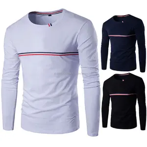 Slim Fit T-shirts with striped lines on The sleeves - High Quality Custom T-shirts Slim Fit T-shirts with striped lines on The sleeves - High Quality Custom T-shirts