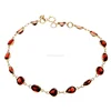 Gemstonesjewelrystore Pvt Ltd Ruby Quartz Mix Shape Gold Chain Bracelet Quartz Stone Bangle 925 Sterling Silver Bangle