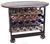 Industrial Design Iron and Wood Wine Trolley Cafe Table Trolley