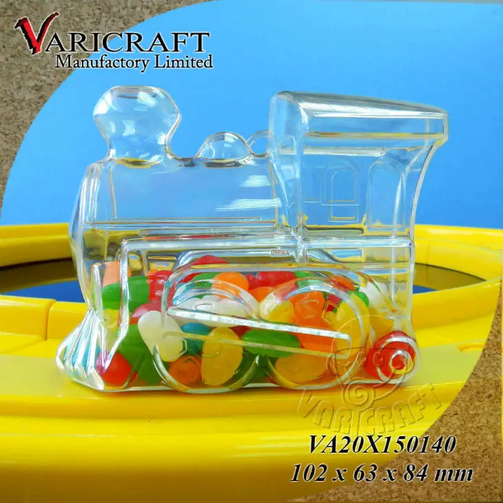 Clear Plastic Storage Container For Candy In Shape Of Cheap Toy Train