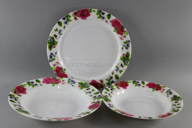Western style Melamine Dinner Plate Plastic Deep Plate Set