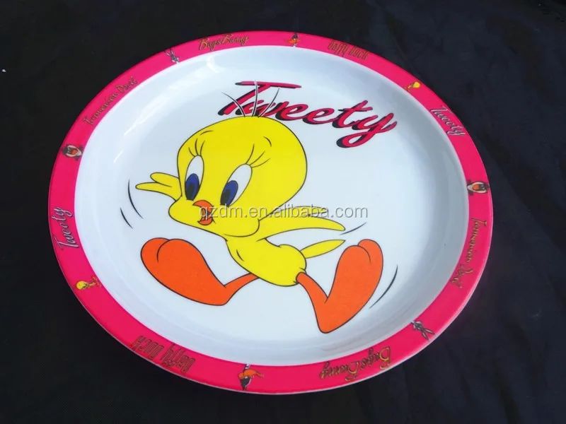 Duck Print Melamine Round Plate And Dish For Kid