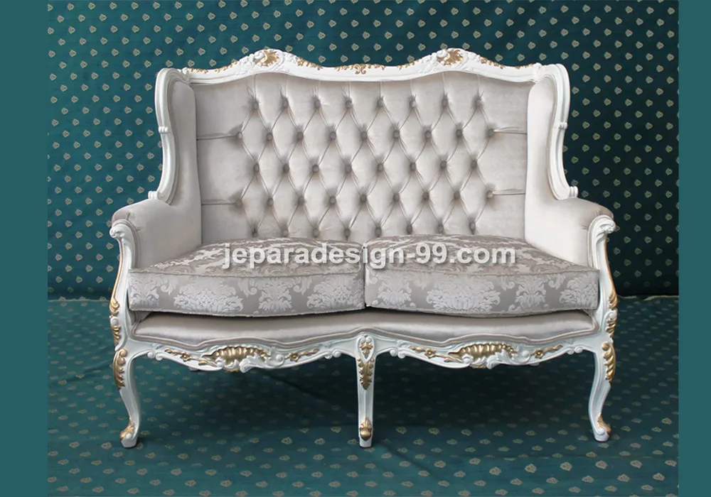 French Wingback Double Seater Sofa For Living Room Two Seat Clic Product On Alibaba