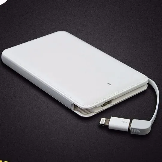 Builtin Cable Easy Carry Slim 4000maah Portable Phone Charger For Gift